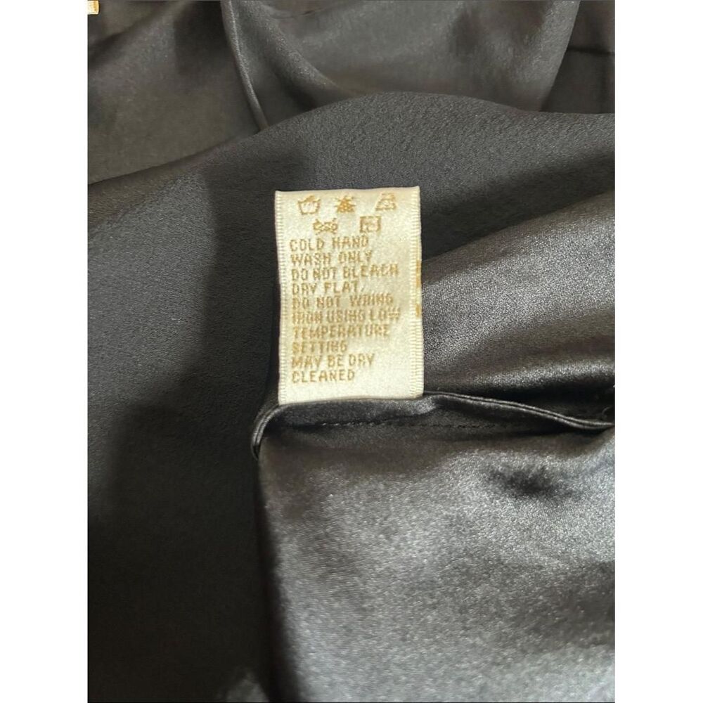 VTG Gold Hawk silk mini slip with chiffon hem adjustable strap size S - Picture 8 of 12